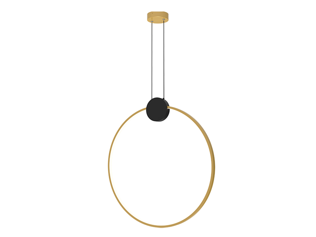 Závěsné LED svítidlo kruhové matně zlaté 24W ø60cm