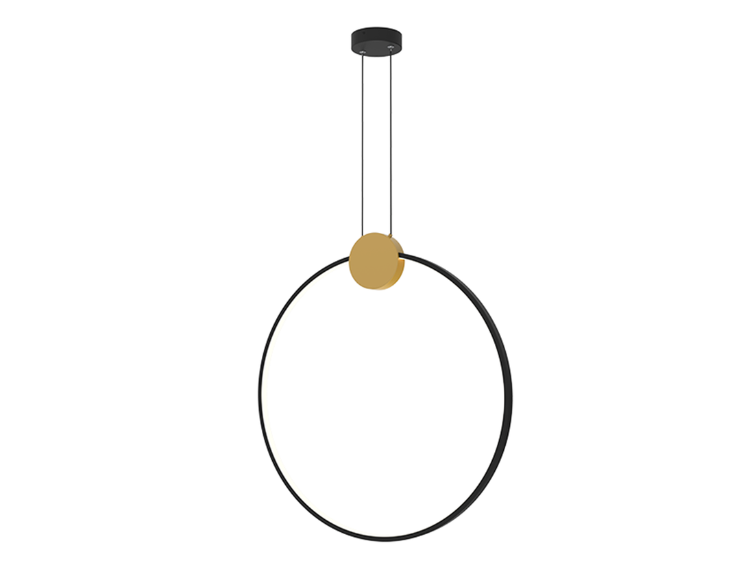 Závěsné LED svítidlo kruhové matně černé 24W ø60cm