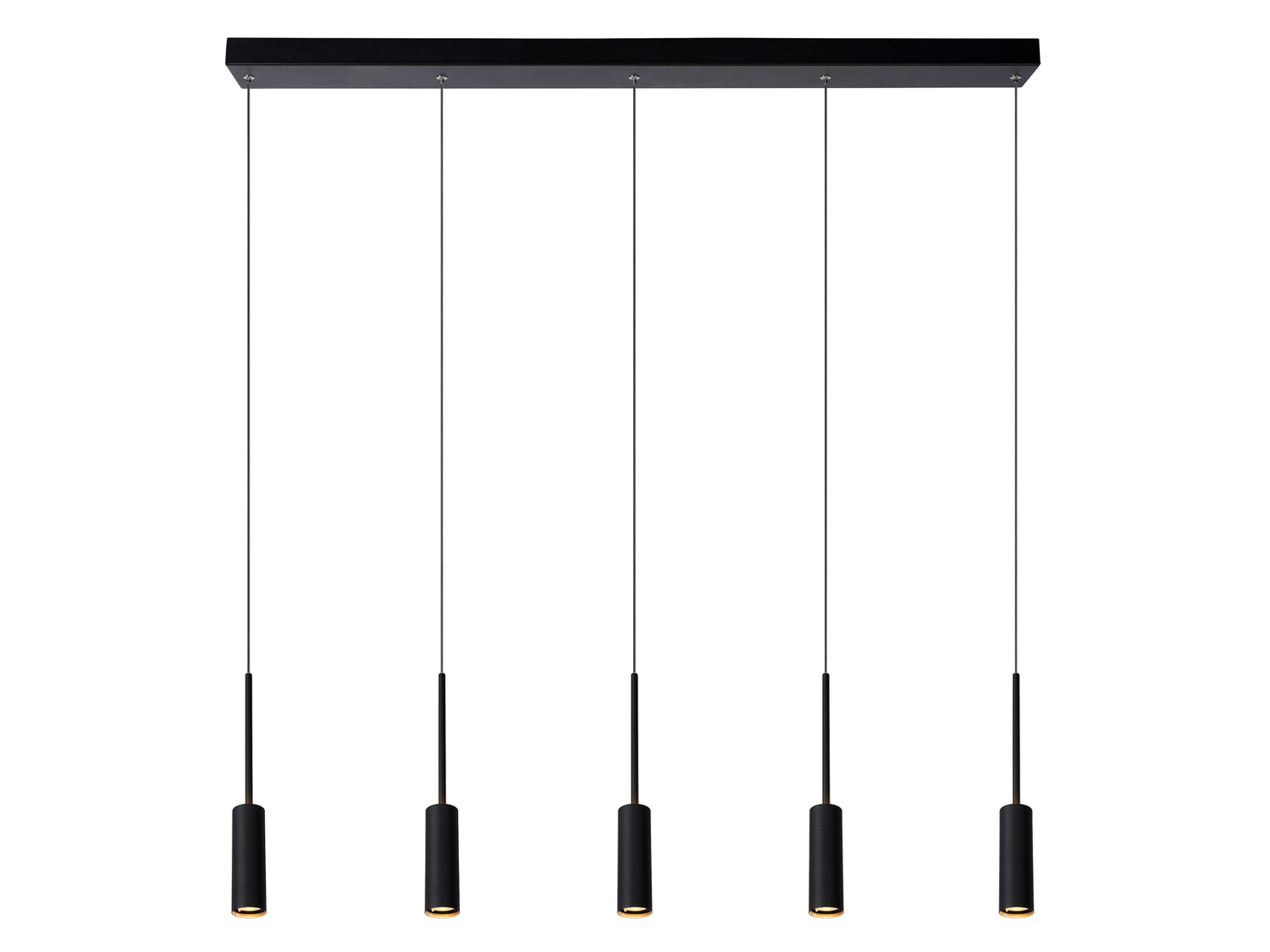 Závěsné LED svítidlo Tubule černé, 5x7W, 2700K, 101cm