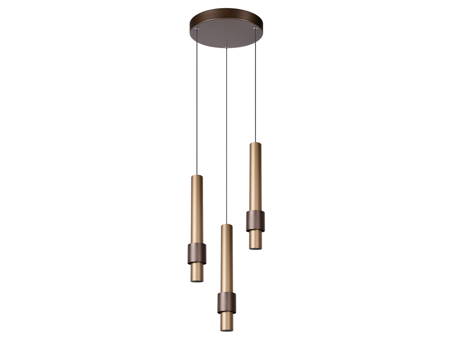 Závěsné LED svítidlo Margary kávové, 3x4W, 2700K, ø25cm