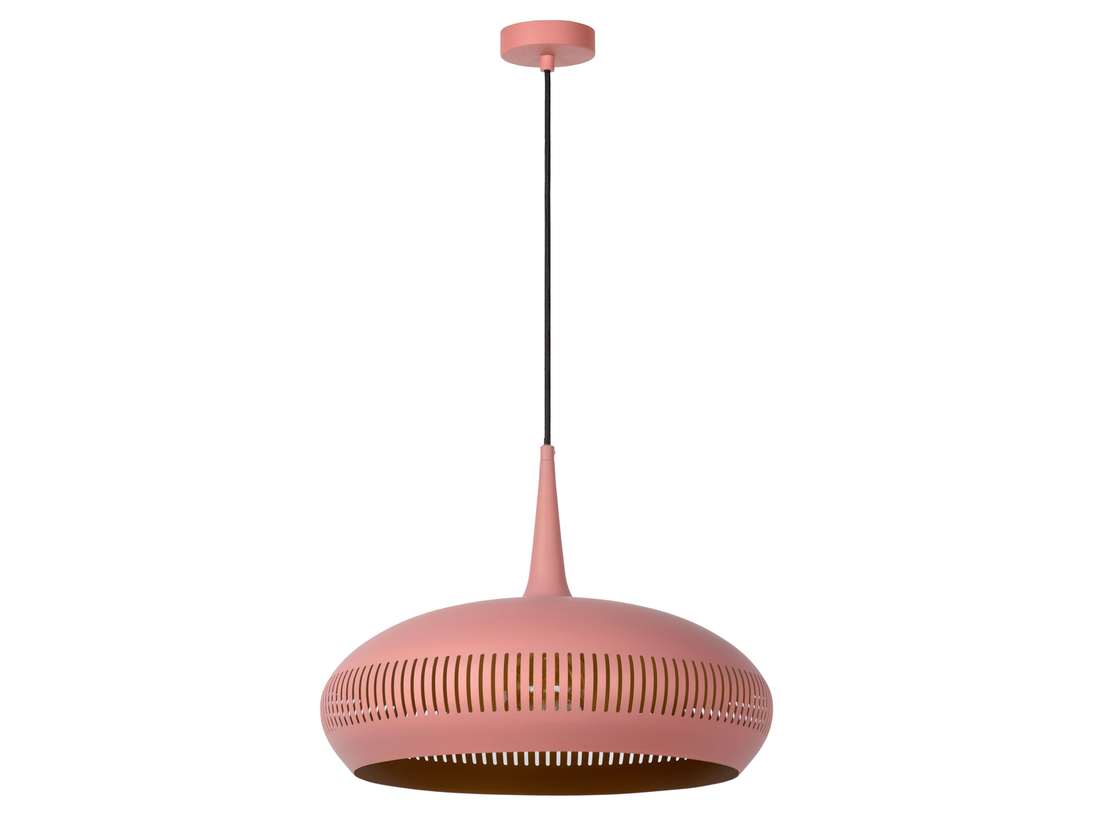 Závěsné svítidlo Rayco růžové, E27, ø45cm