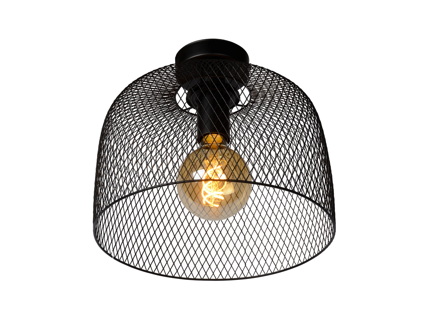 Stropní svítidlo Mesh černé, E27, ø29,5cm