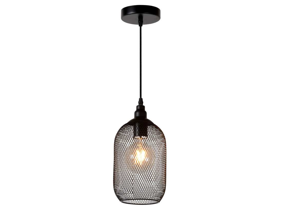 Závěsné svítidlo Mesh černé, E27, ø15cm