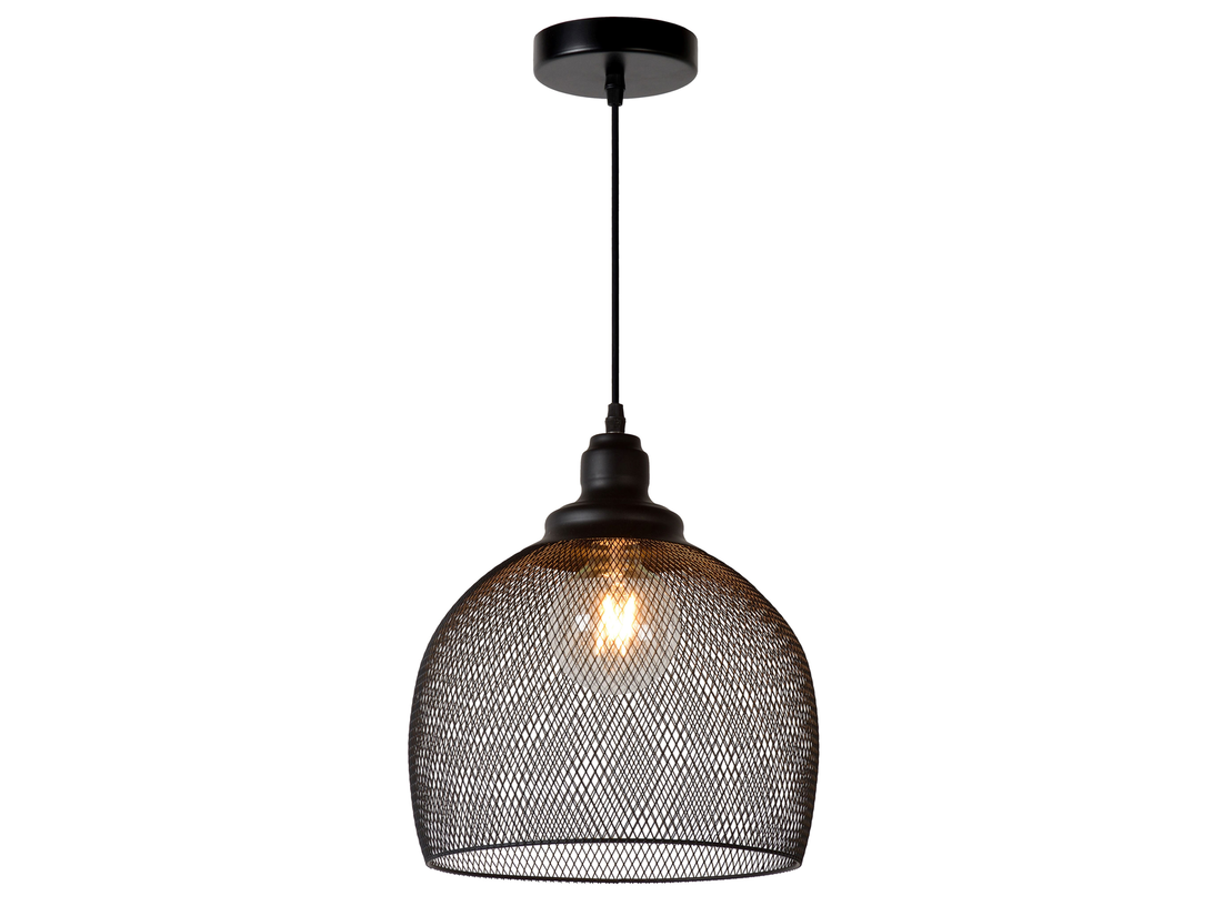 Závěsné svítidlo Mesh černé, E27, ø28cm