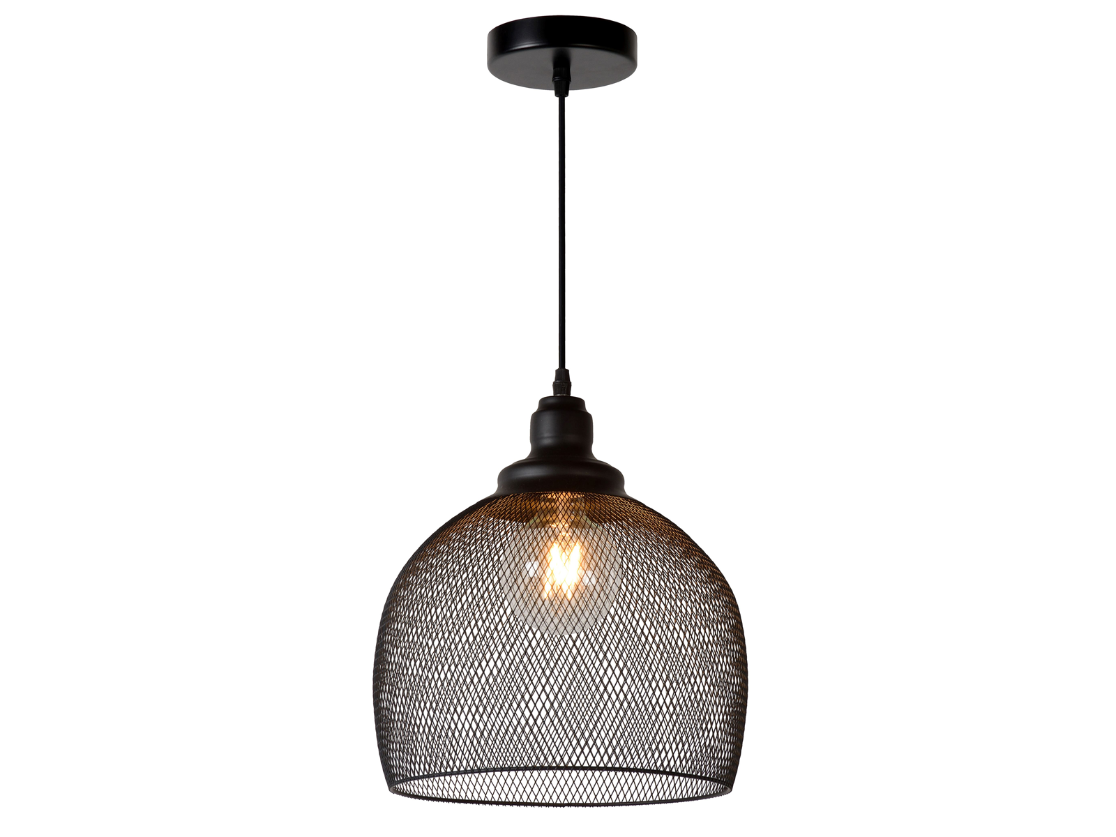 Závěsné svítidlo Mesh černé, E27, ø28cm