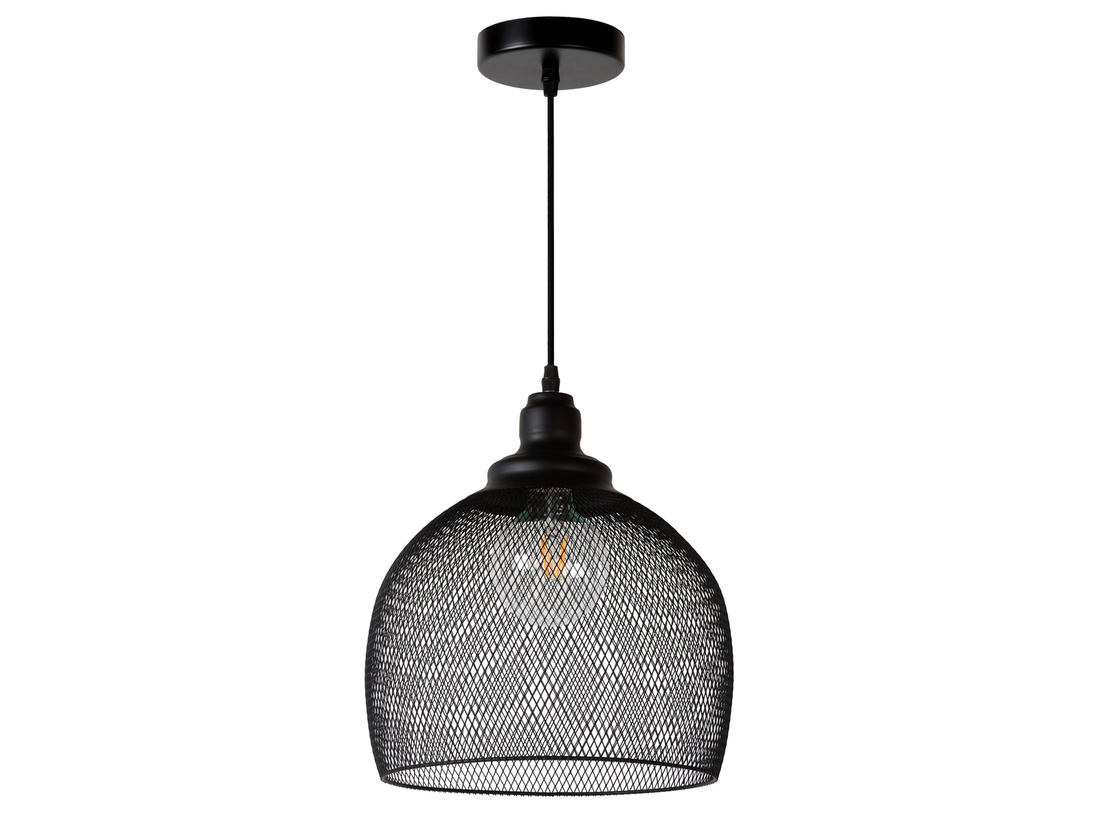 Závěsné svítidlo Mesh černé, E27, ø28cm