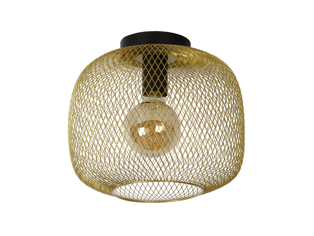 Stropní svítidlo Mesh matně zlaté / mosaz, E27, ø30cm