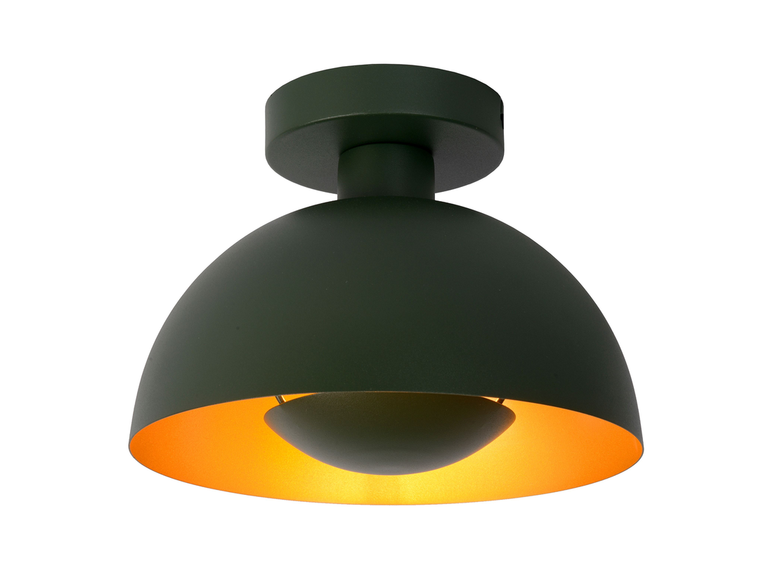 Stropní svítidlo Siemon, zelené, E27, ø25cm