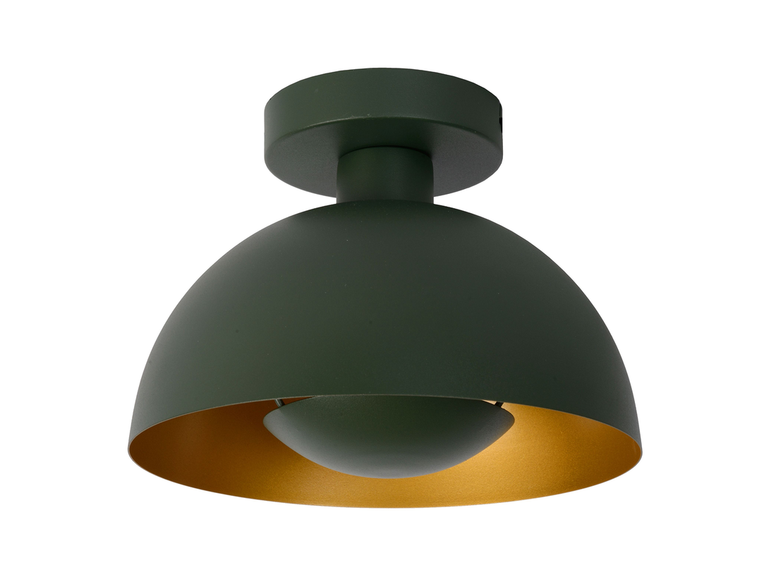 Stropní svítidlo Siemon, zelené, E27, ø25cm