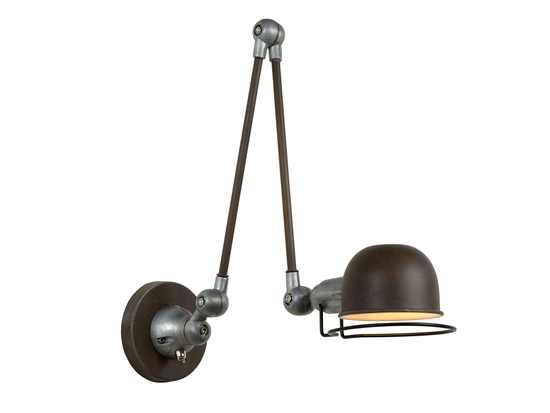 Nástěnná lampa Honore, rezavě hnědá, E14, 45-68cm
