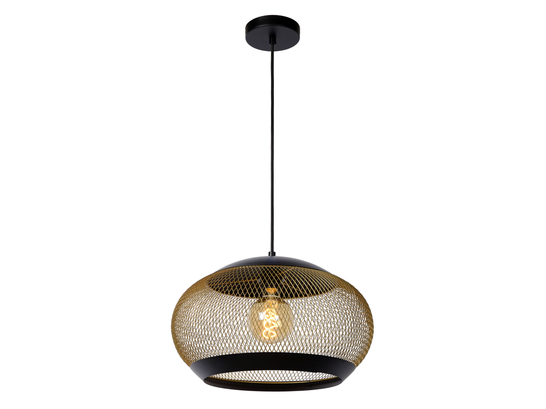 Závěsné svítidlo Lucas matně zlaté/černé, E27, ø40cm