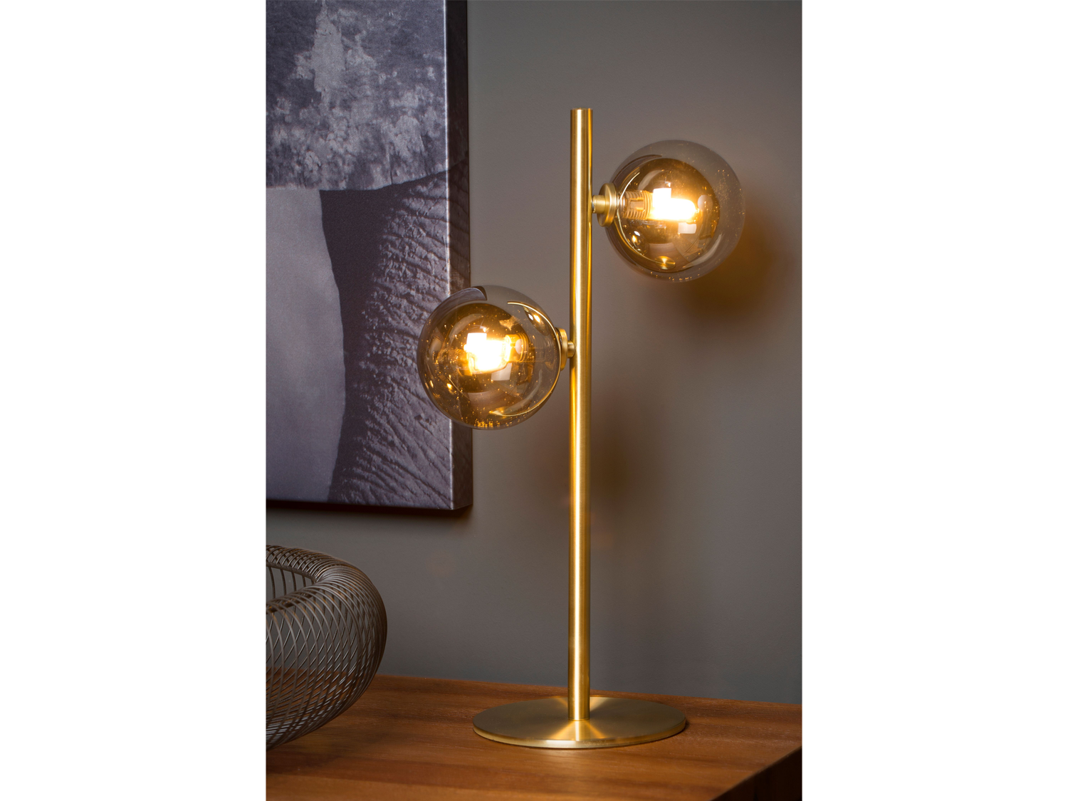 Stolní lampa Tycho matně zlaté/mosaz, 2xG9, 43cm