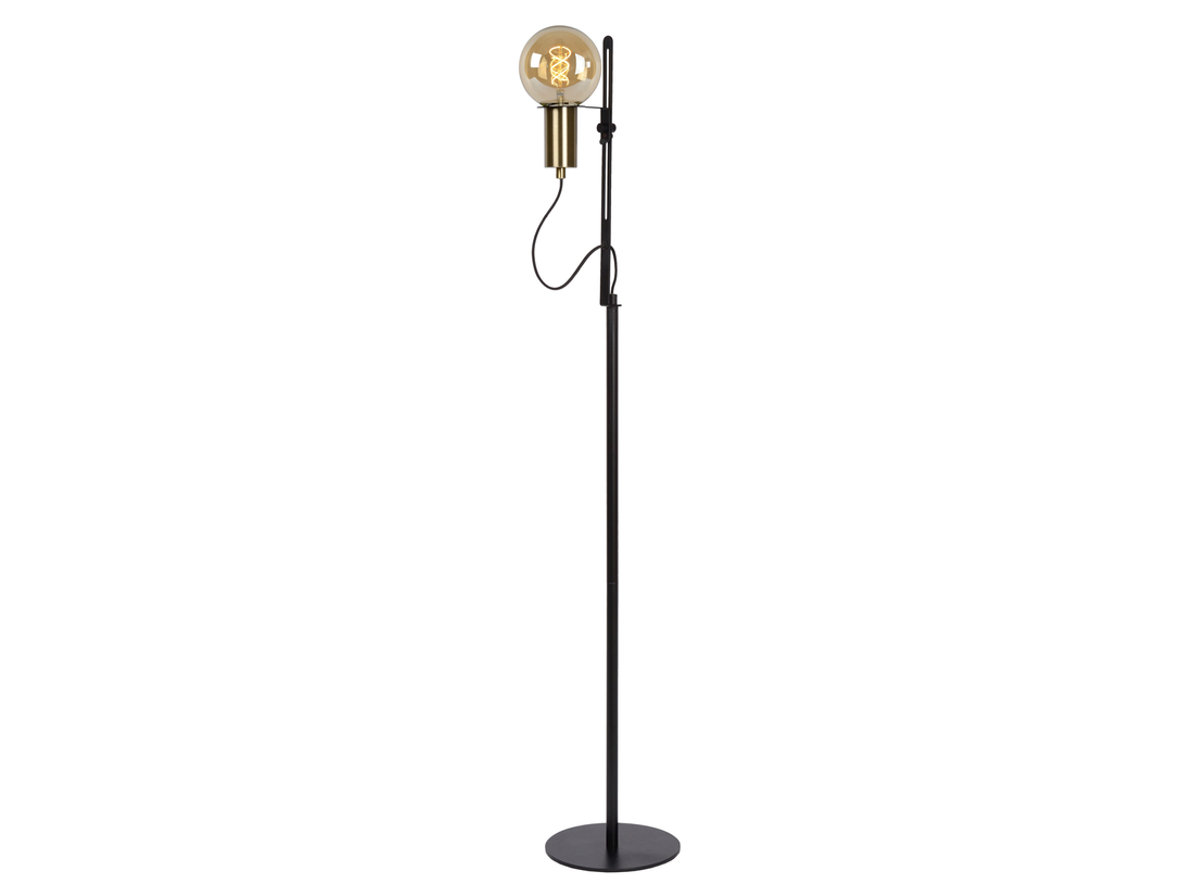 Stojací lampa Malcolm, matně zlatá/černá, E27, 128cm
