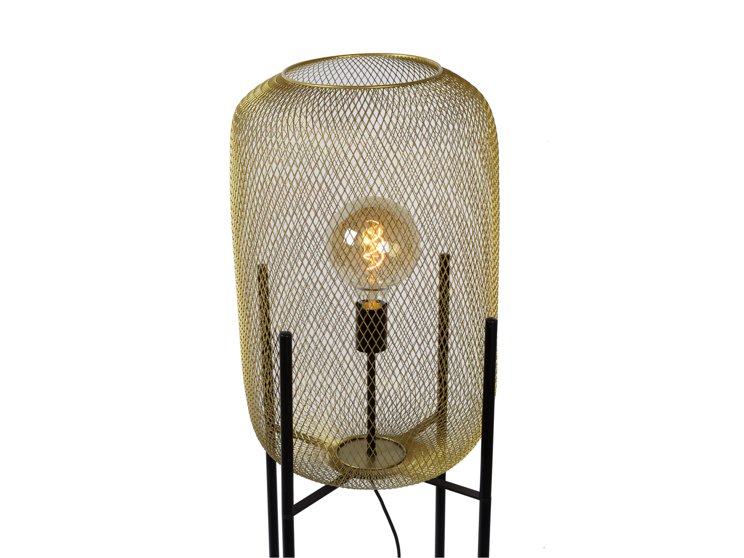 Stojací lampa Mesh matně zlaté / mosaz, E27, 135cm
