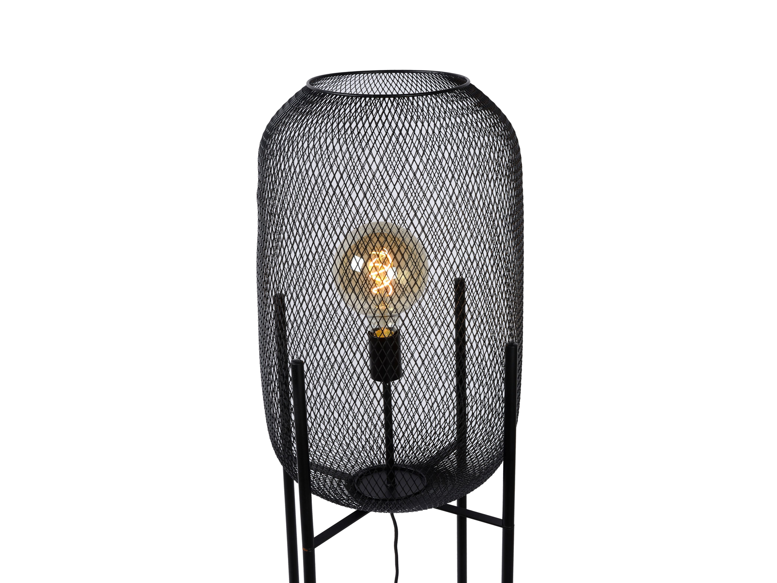 Stojací lampa Mesh černá, E27, 135cm
