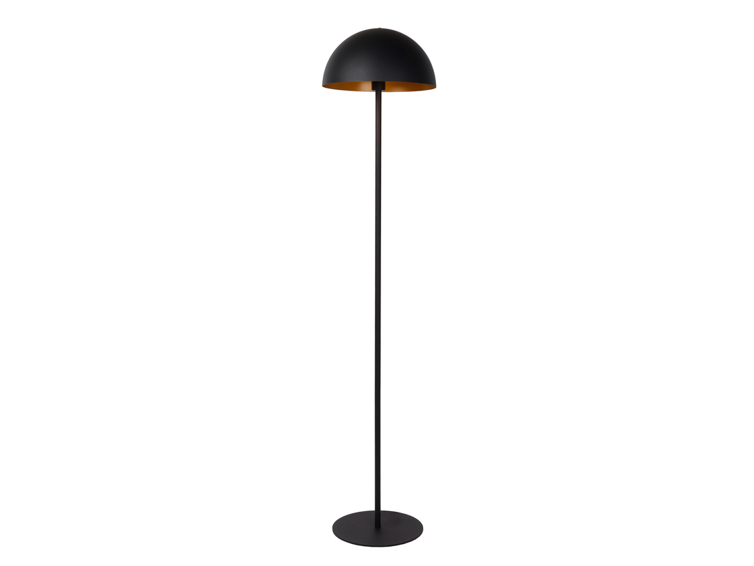Stojací lampa Siemon, černá, E27, 160cm