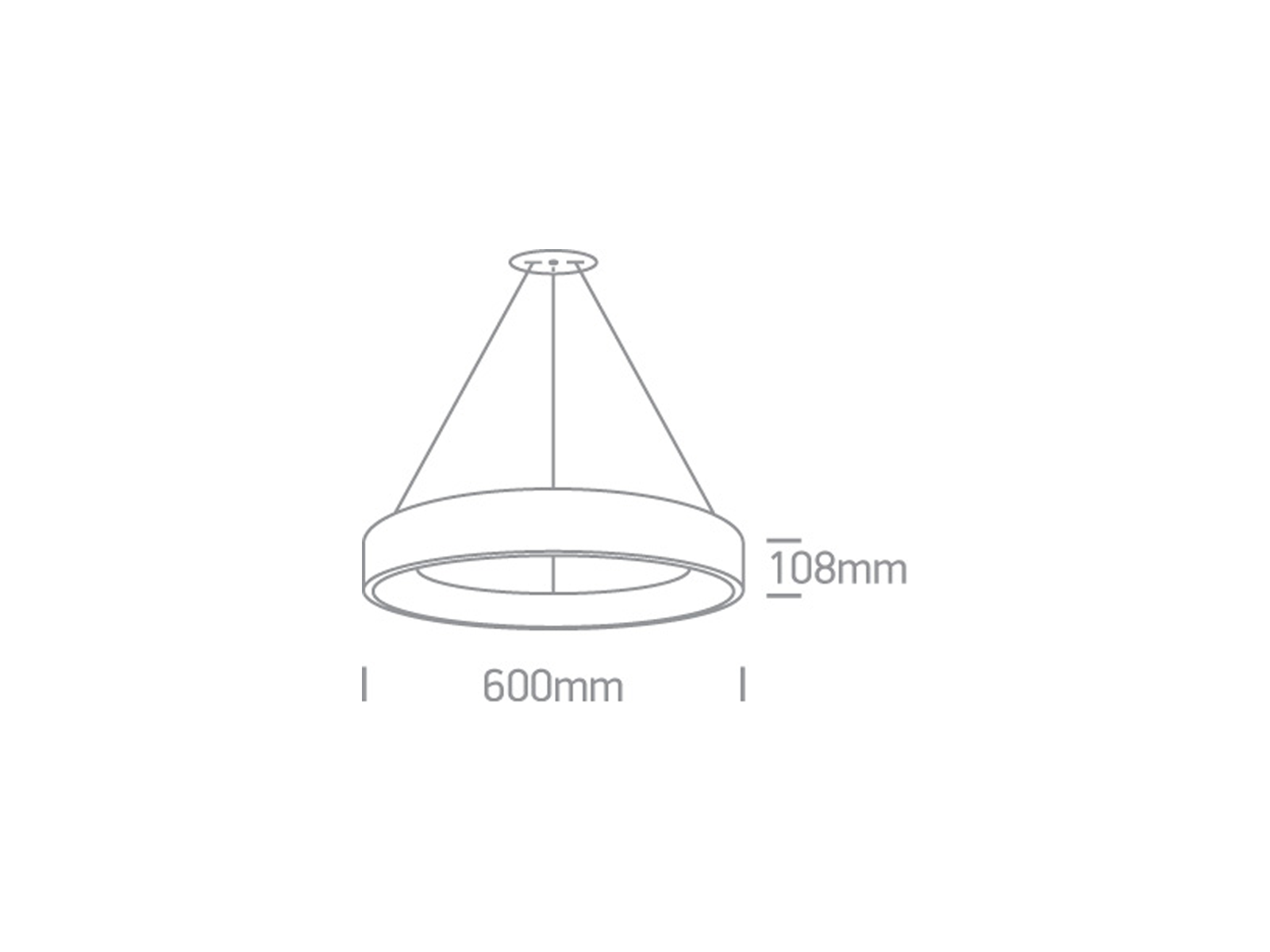Závěsné LED svítidlo, bílé, 42W, 3000K, ø60cm, IP20