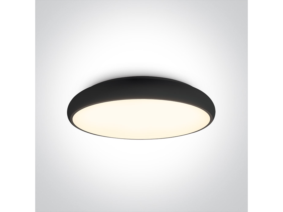 Stropní LED svítidlo slim, černé, 60W, 3000K, ø61cm, IP20