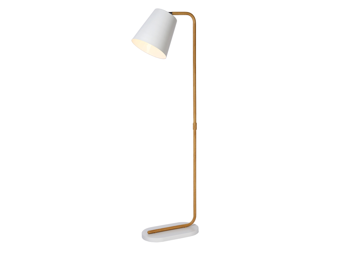 Stojací lampa Cona, bílá, E27, 140cm