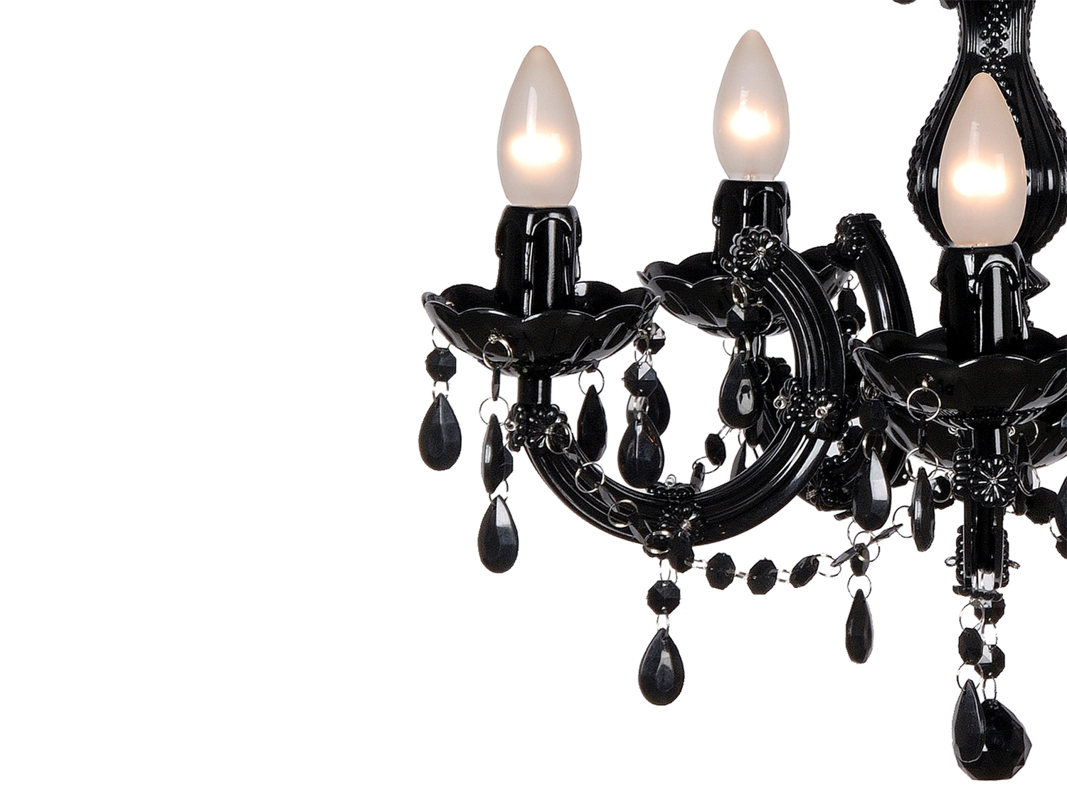 Závěsný lustr Arabesque, černý, 5xE14, ø45cm