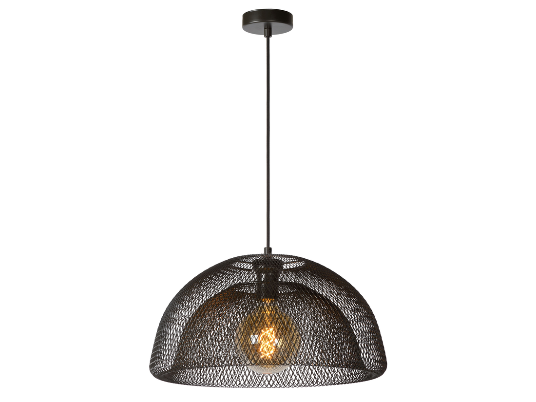 Závěsné svítidlo Mesh černé, E27, ø45cm
