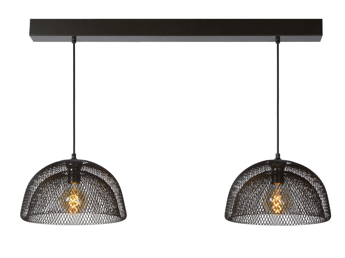 Závěsné svítidlo Mesh černé, 2xE27, 106cm