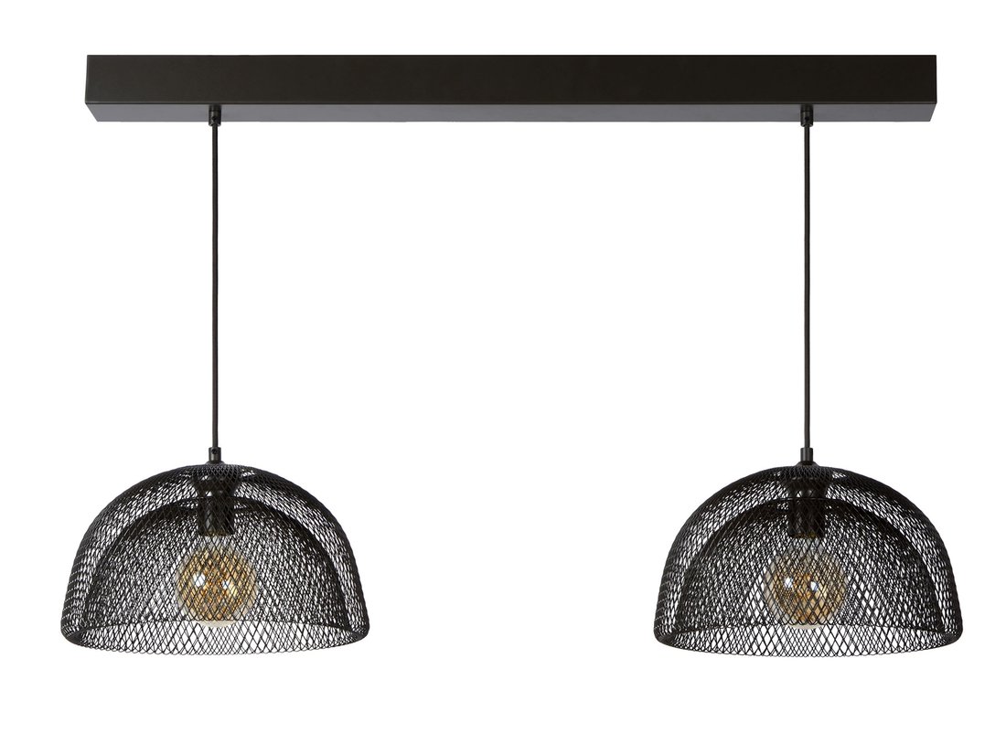 Závěsné svítidlo Mesh černé, 2xE27, 106cm