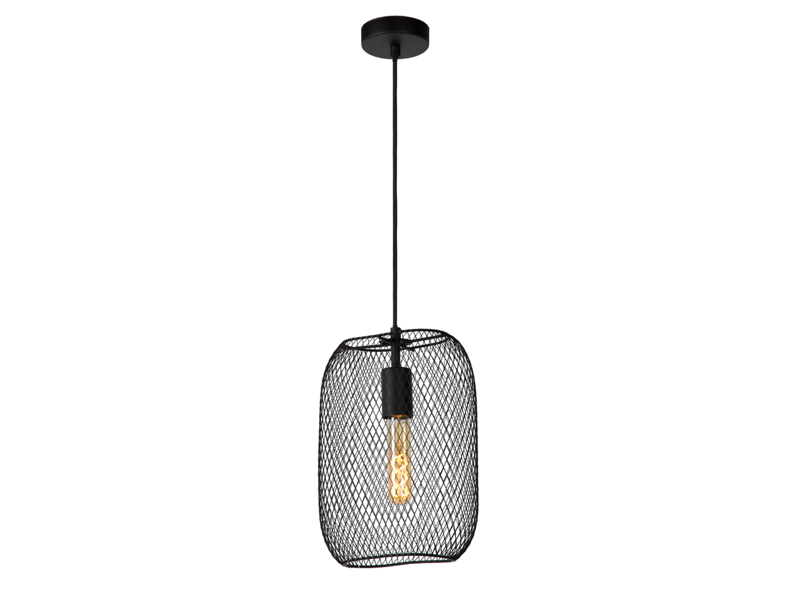 Závěsné svítidlo Mesh černé, E27, ø23,5cm
