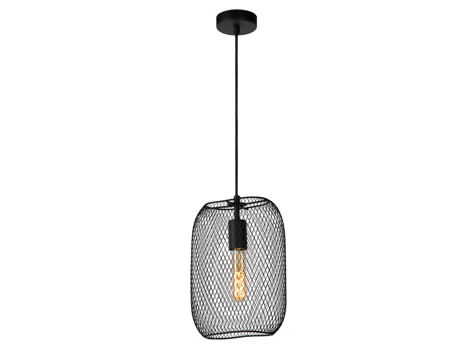 Závěsné svítidlo Mesh černé, E27, ø23,5cm