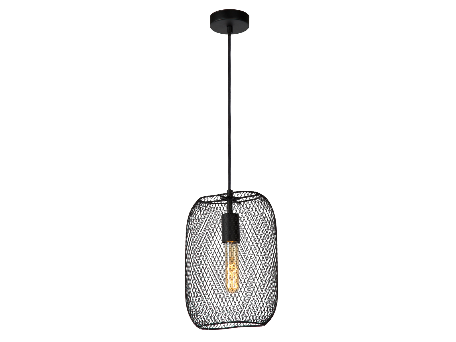 Závěsné svítidlo Mesh černé, E27, ø23,5cm