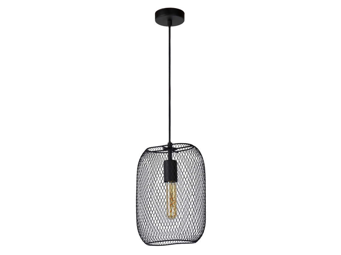 Závěsné svítidlo Mesh černé, E27, ø23,5cm