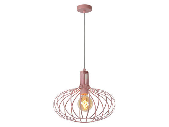 Závěsné svítidlo Merlina, růžové, E27, ø38cm