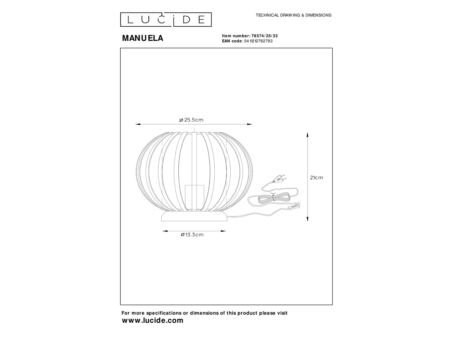 Stolní lampa Manuela zelená, E27, ø25,5cm