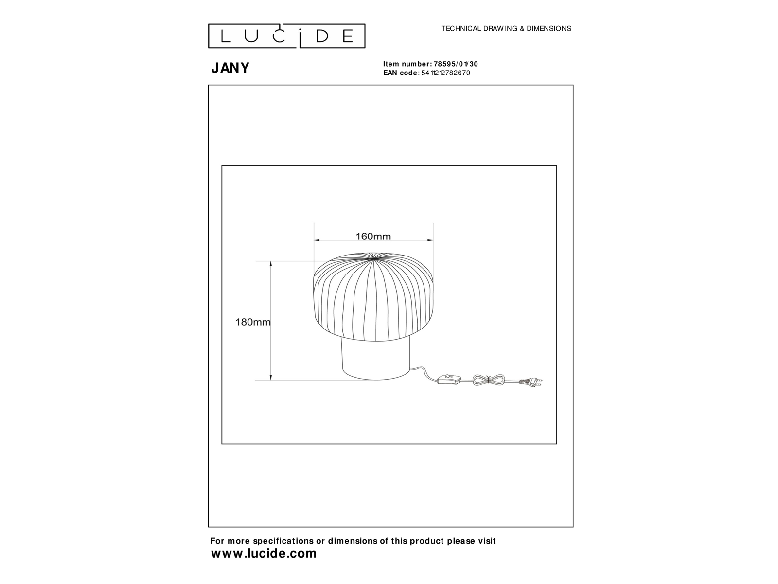 Stolní lampa Jany, černá, E14, ø16cm