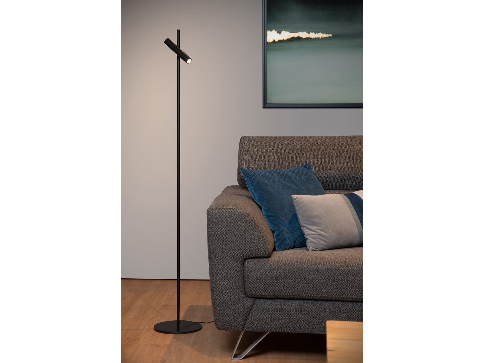Stojací LED lampa Philon černá, 4,5W, 3000K, 140cm