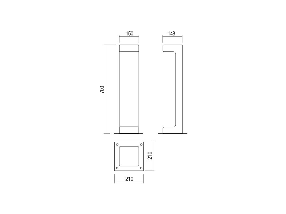 Stojací LED svítidlo Creta z betonu, 6W, 3000K, 70cm