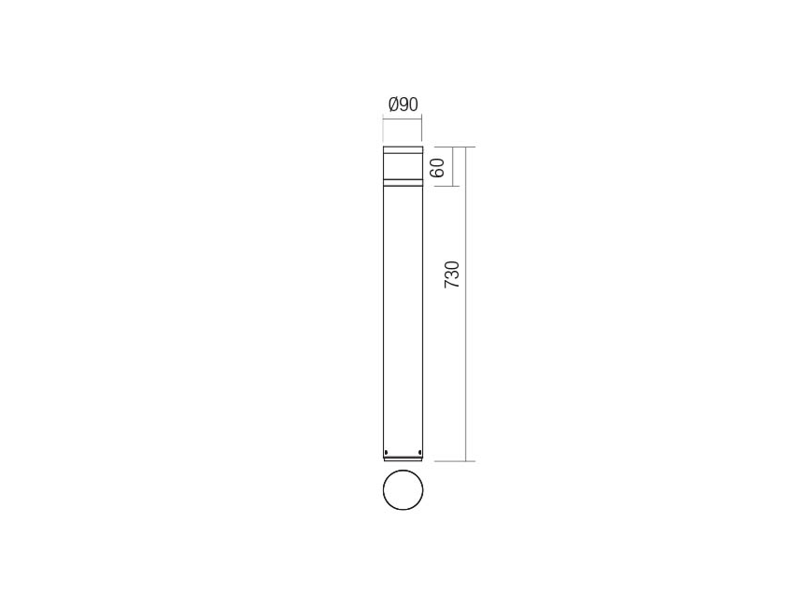 Stojací LED svítidlo Pod tmavě šedá, 6W, 3000K, 73cm