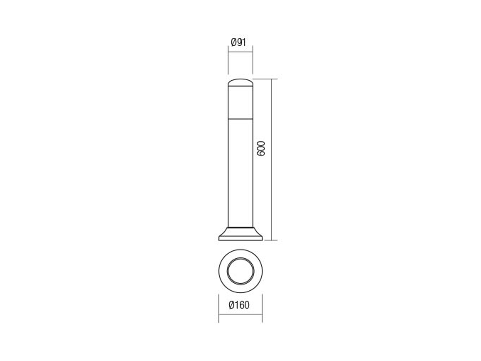 Stojací svítidlo Pencil černé, E27, 60cm