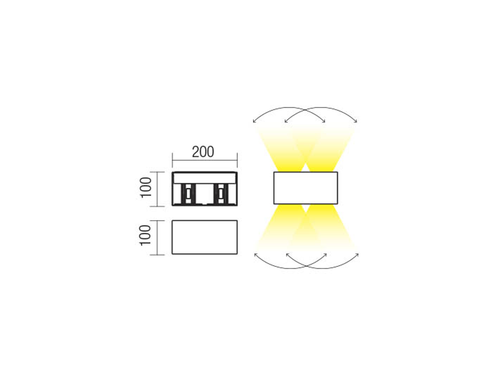 Nástěnné LED svítidlo Vary tmavě šedé, 4x5W, 3000K, 20cm