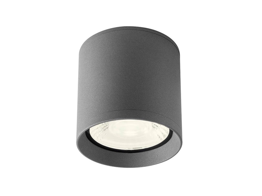 Stropní LED svítidlo Xilo tmavě šedé, 15W, 3000K, ø10,8cm