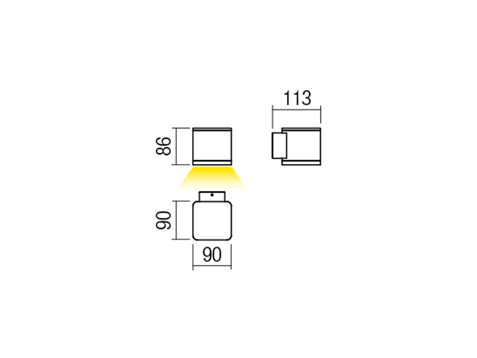 Nástěnné LED svítidlo Beta tmavě šedé, 6W, 3000K, 9cm