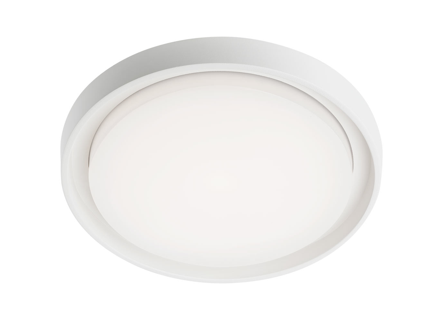 Stropní LED svítidlo Bezel matně bílé, 30W, 3000K, ø34cm