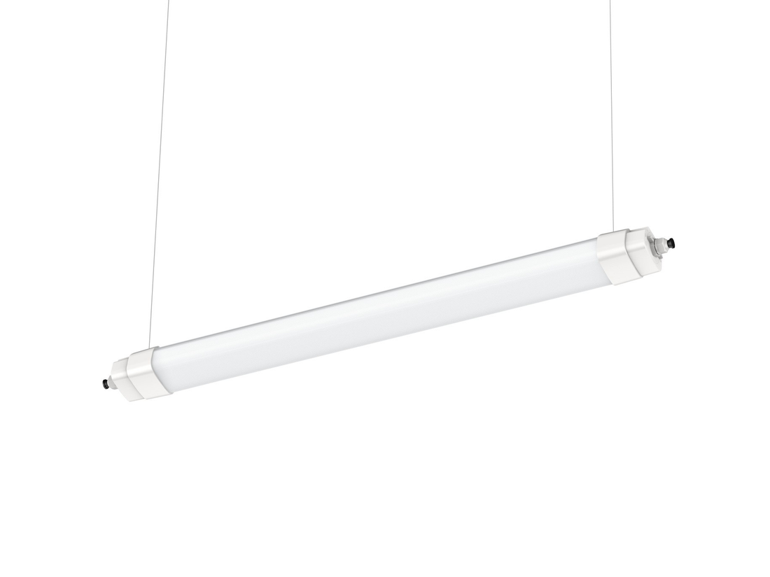 Závěsné LED svítidlo Crous, bílé, 37W, 5700 K, 115°, 130cm, IP66