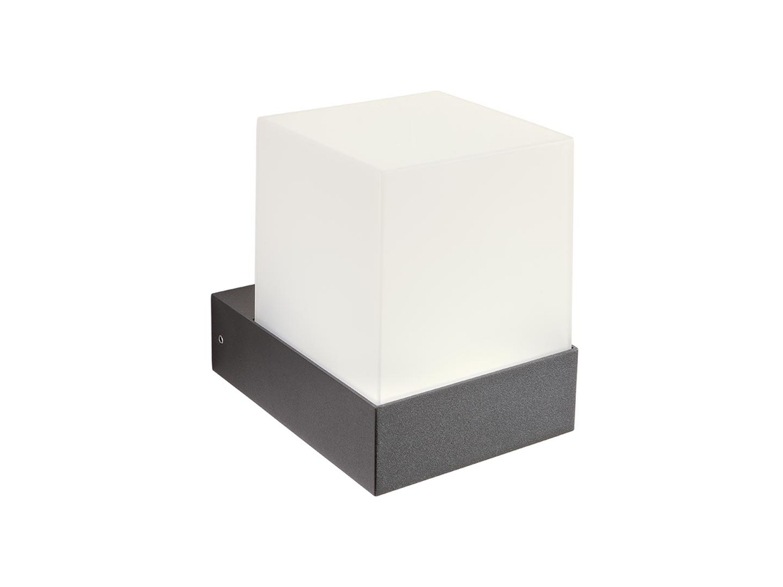 Nástěnné LED svítidlo Cube tmavě šedé, 7,5W, 2900-3100K, 13,8cm