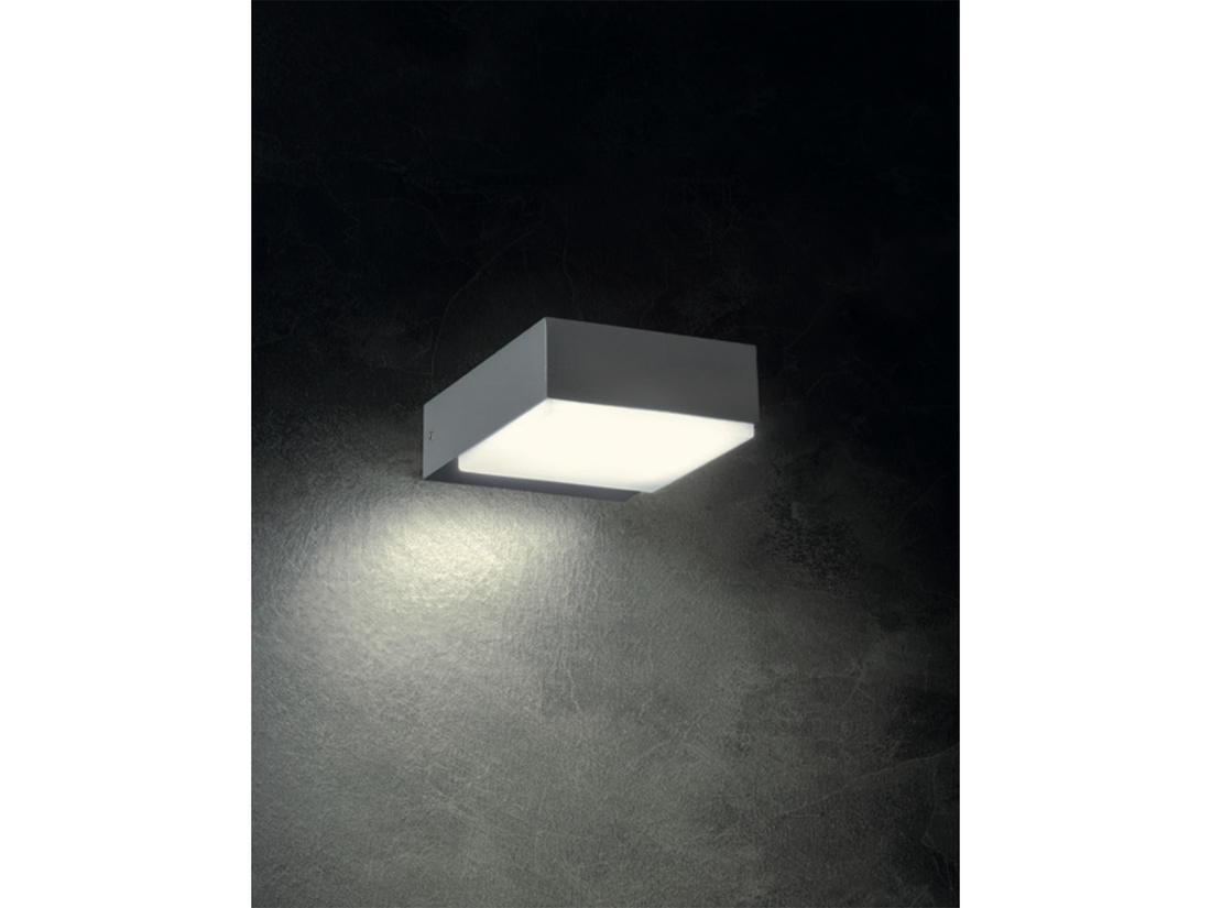 Nástěnné LED svítidlo Cube tmavě šedé, 7,5W, 2900-3100K, 15cm