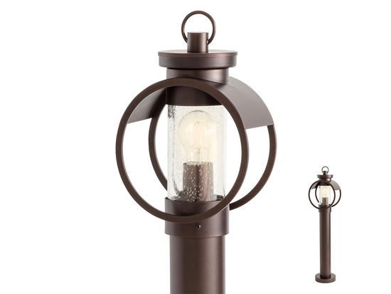 Stojací svítidlo Compass tmavě hnědé, E27, 82,5cm
