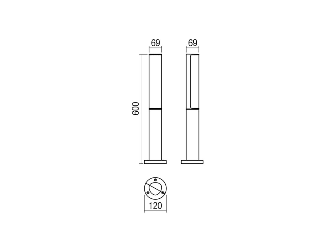 Stojací LED svítidlo Troll tmavě šedá, 9,5W, 4000K, 60cm