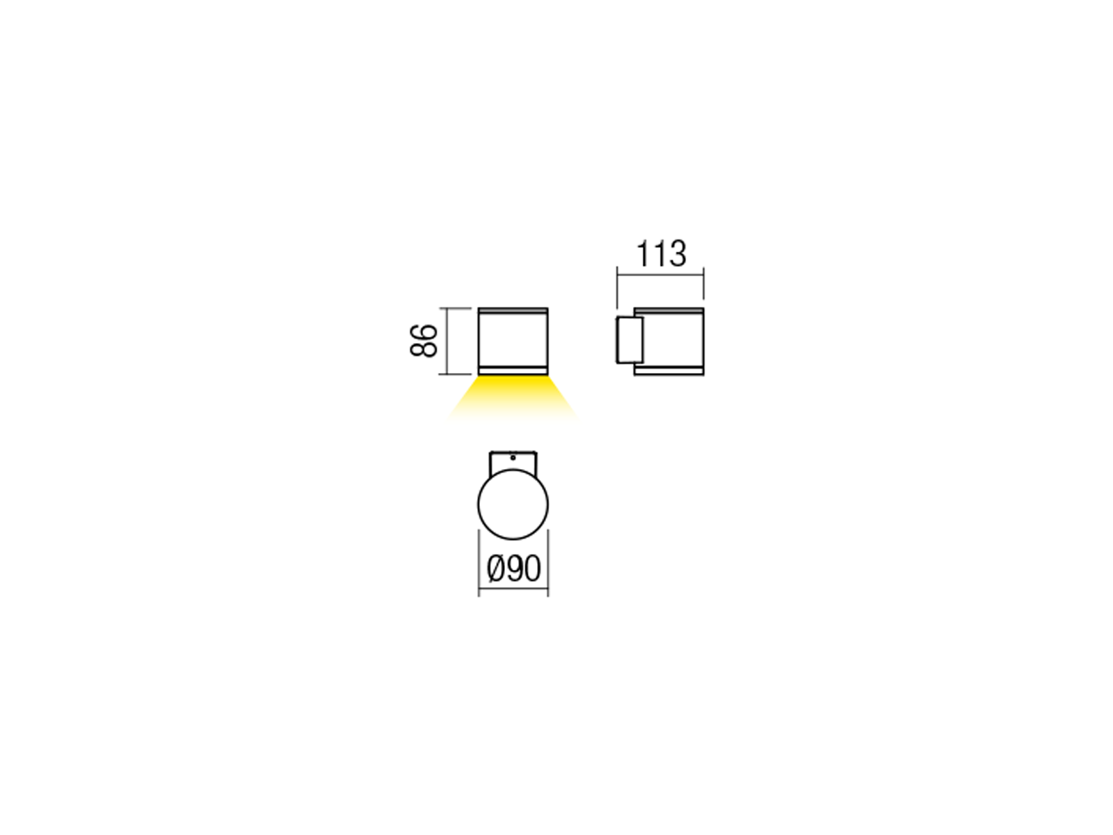 Nástěnné LED svítidlo Eta tmavě šedé, 6W, 3000K, ø9cm