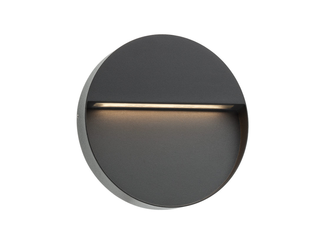 Nástěnné LED svítidlo Even tmavě šedé, 9W, 3000K, ø21,5cm