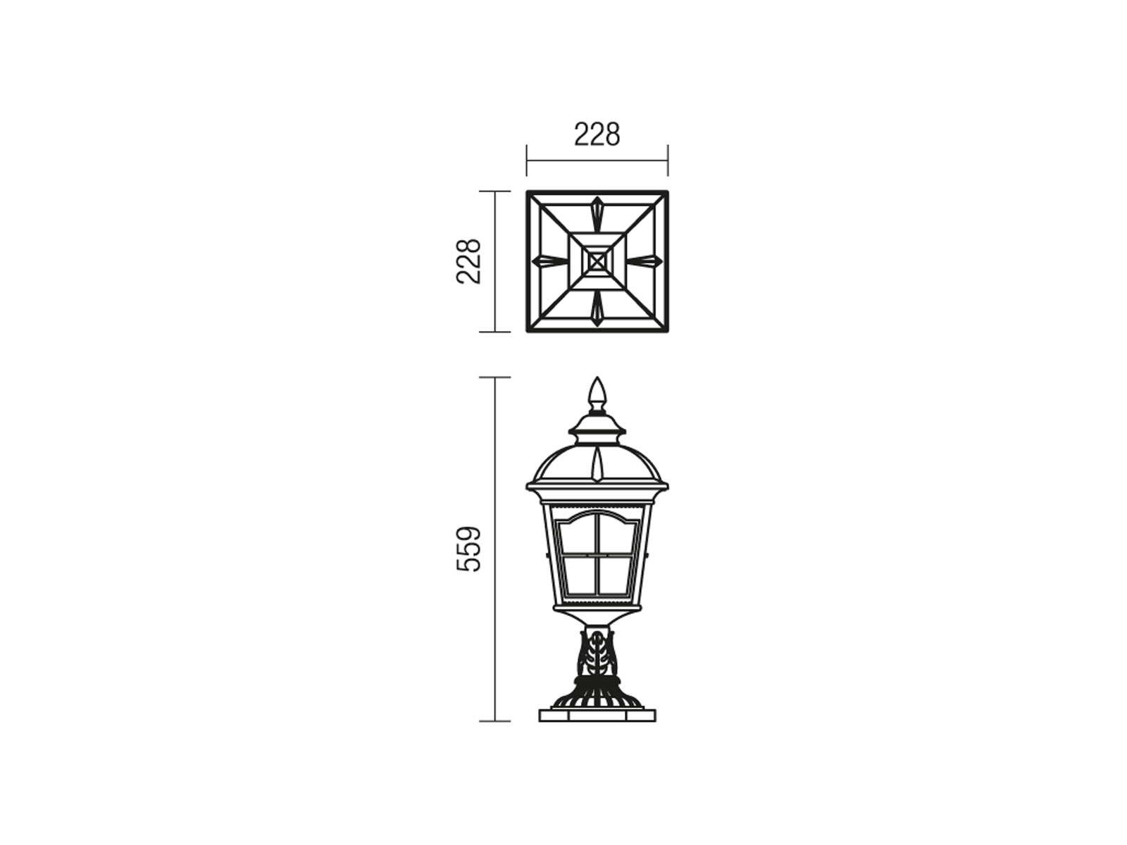 Stojací lampa York černo hnědá, E27, 55,9cm